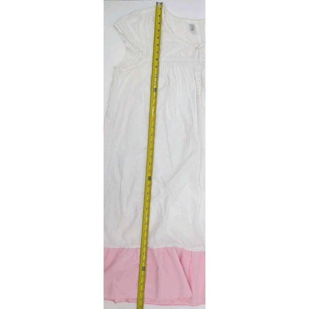 Adonna 100% Cotton Swiss Dot Nightgown Cap Sleeve Size L Pink Ruffle Coquette